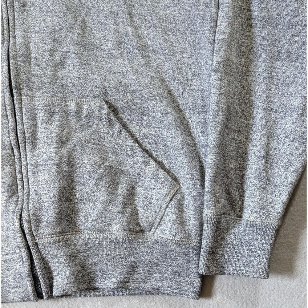 Ecko Unltd Full Zip Hoodie Mens Medium Grey Marl Fleece Rhino Logo Sweatshirt - Picture 4 of 8